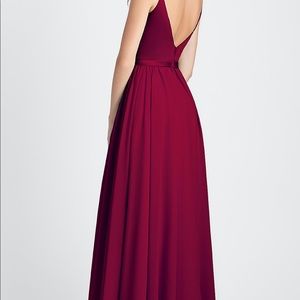 Simply Dresses Burgundy V neck long dress